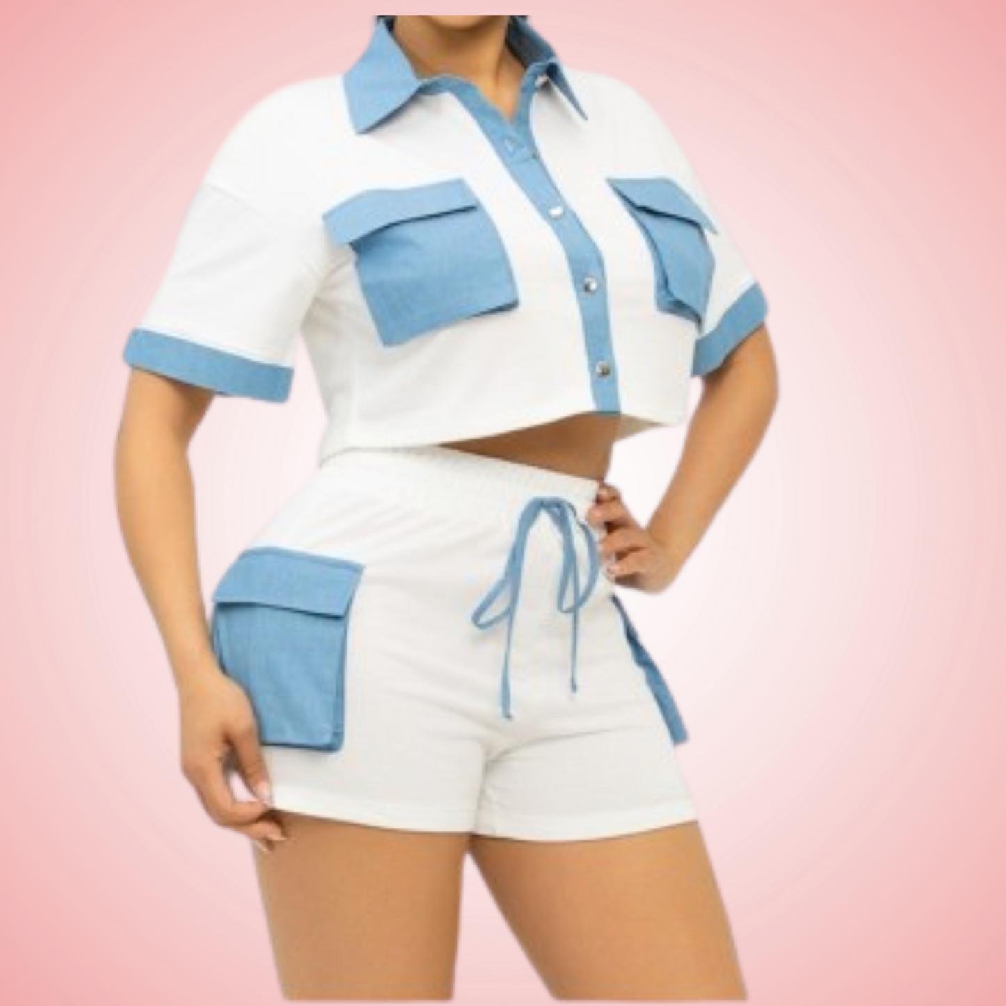 On-The-Go Crop Top Short Set
