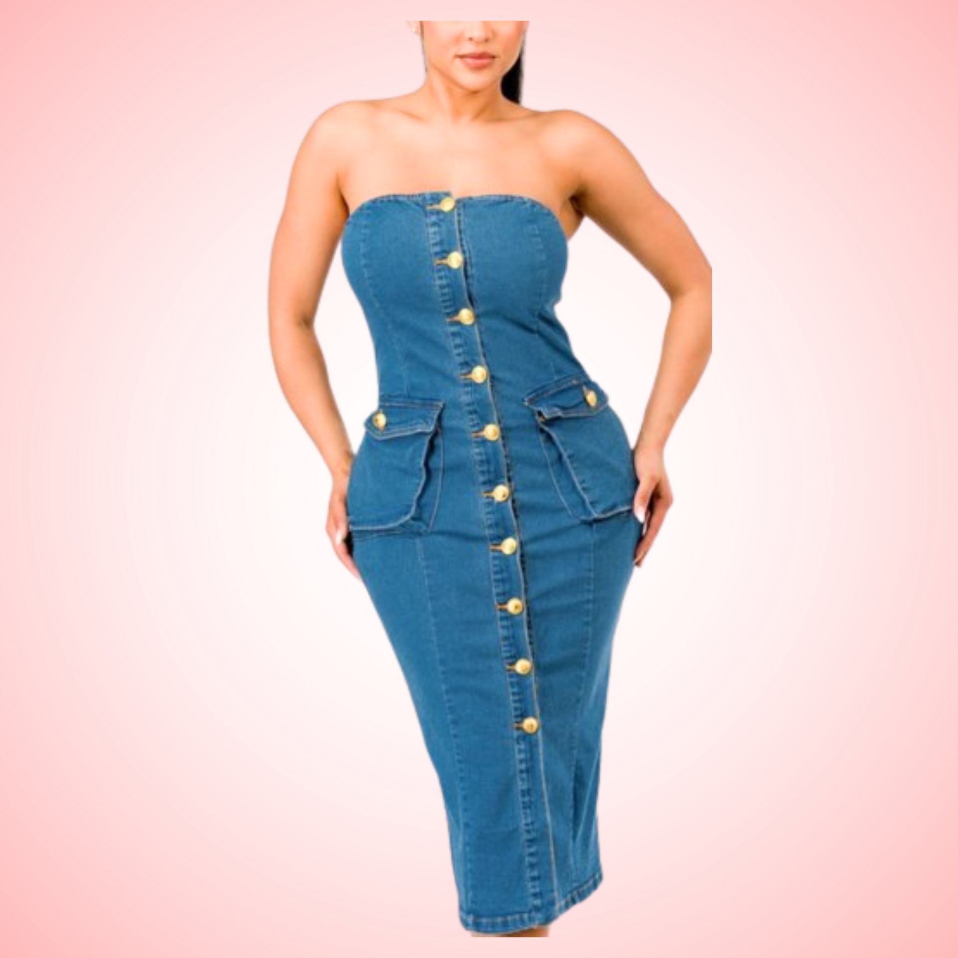 Denim Tube Dress Medium