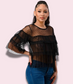 Stylista Ruffle Mesh Top