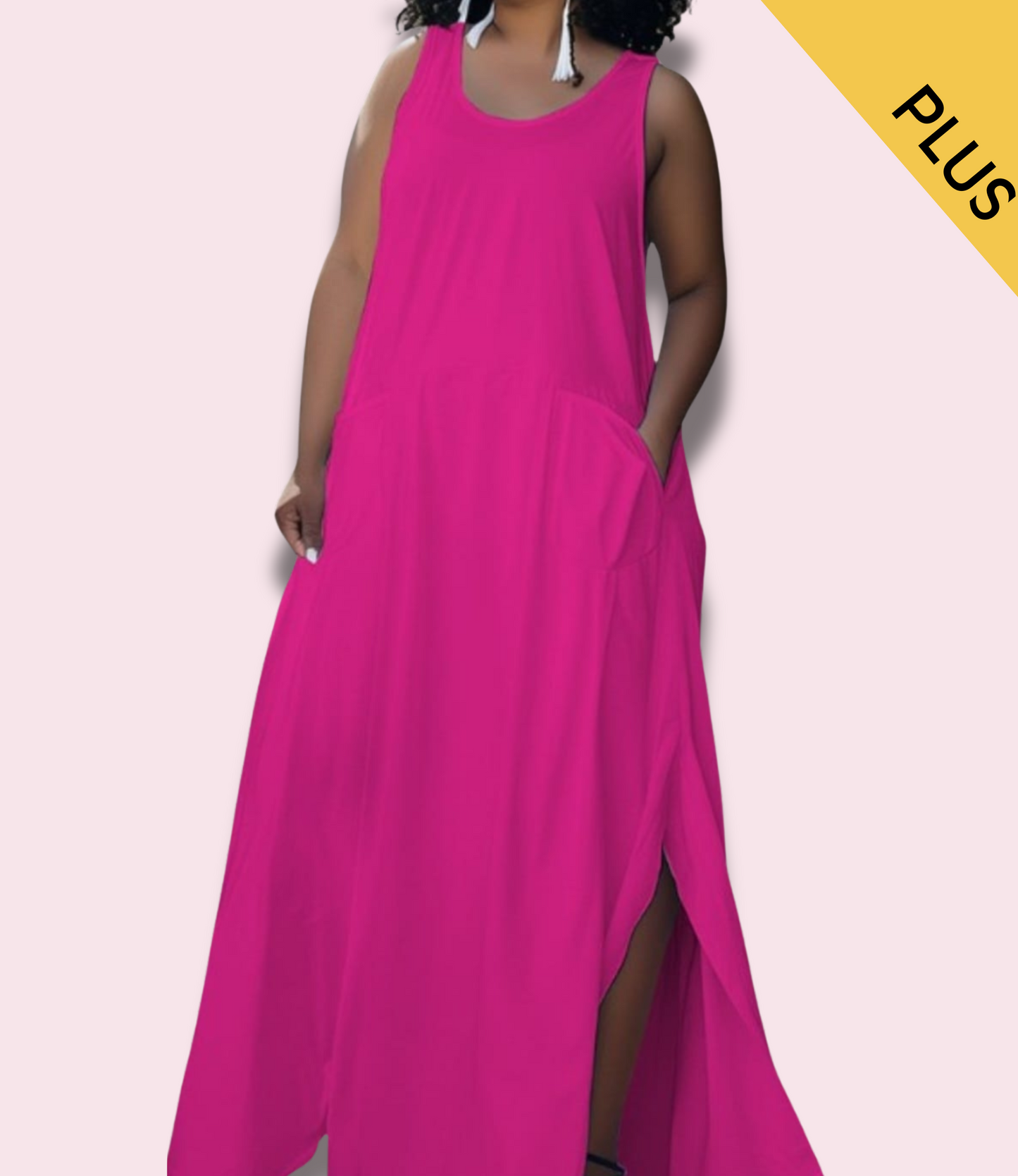 Casual Patch Pocket Maxi Dress