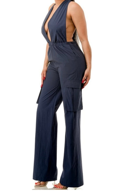 Sultry Summer Nights Cargo Jumpsuit