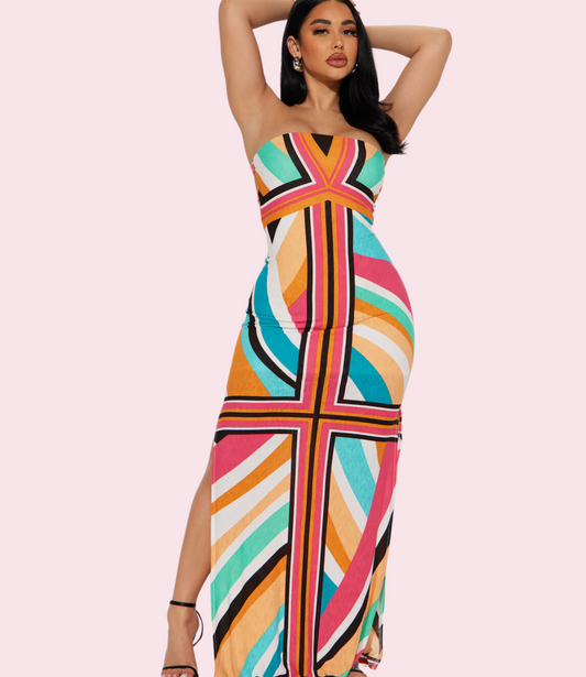 Shazam Multi Color Maxi Dress