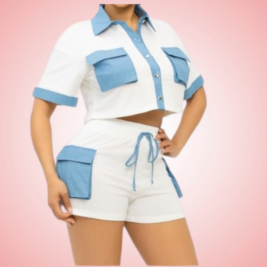 On-The-Go Crop Top Short Set